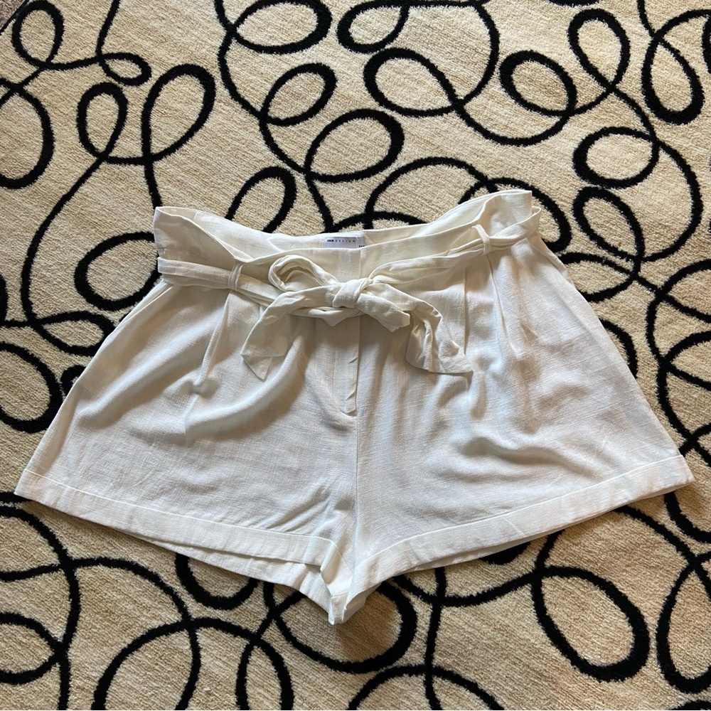 ASOS Linen Blend Tie Shorts Size 18